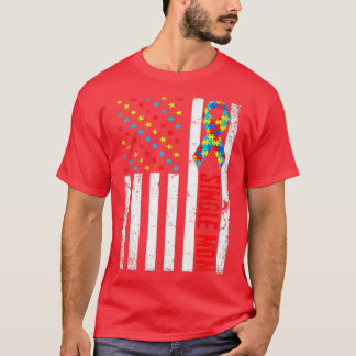 Den amerikanska Flagga Autism Awarene i Mamma T Shirt