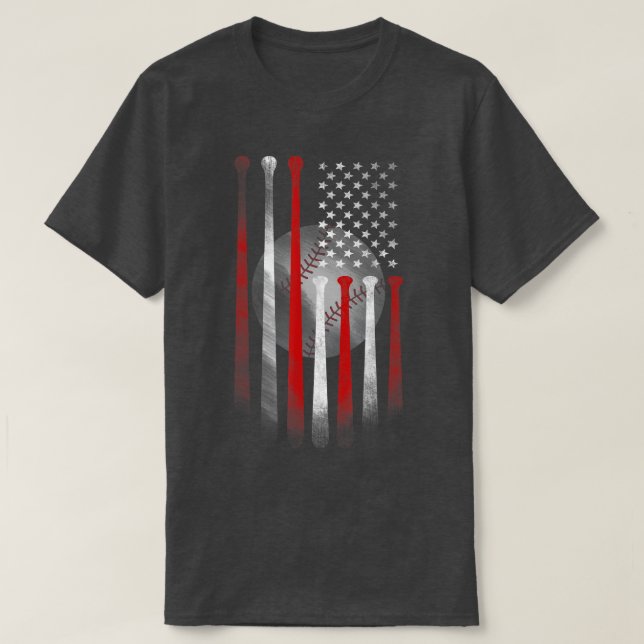 Den amerikanska Flagga Baseball Flagga TShirt Papp T Shirt (Design framsida)