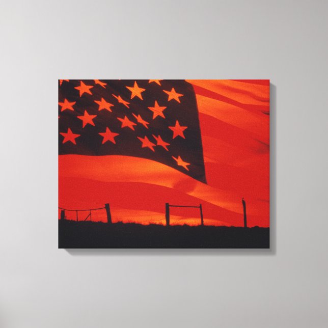 Den amerikanska Flagga digitala komposit Canvastryck (Framsida)