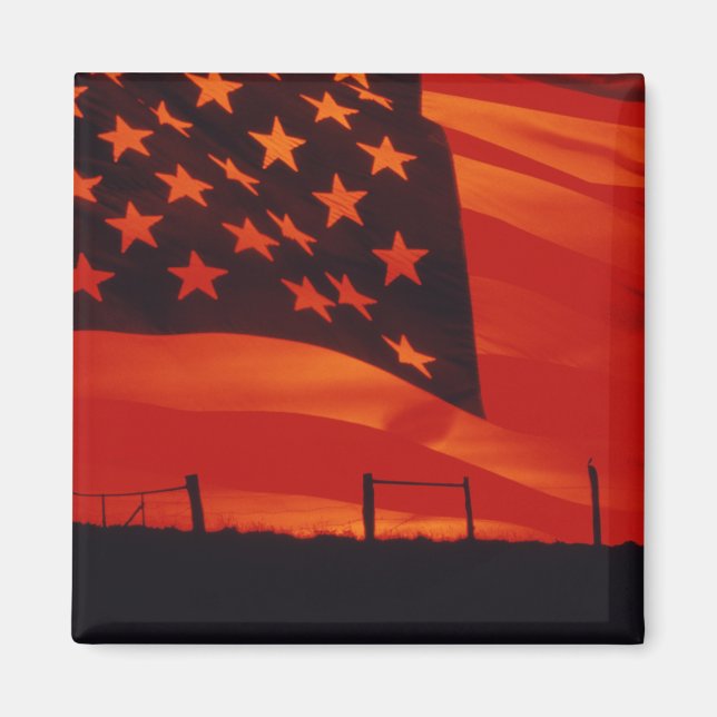 Den amerikanska Flagga digitala komposit Magnet (Framsidan)