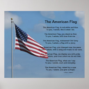 Den amerikanska Flagga Dikt Poster