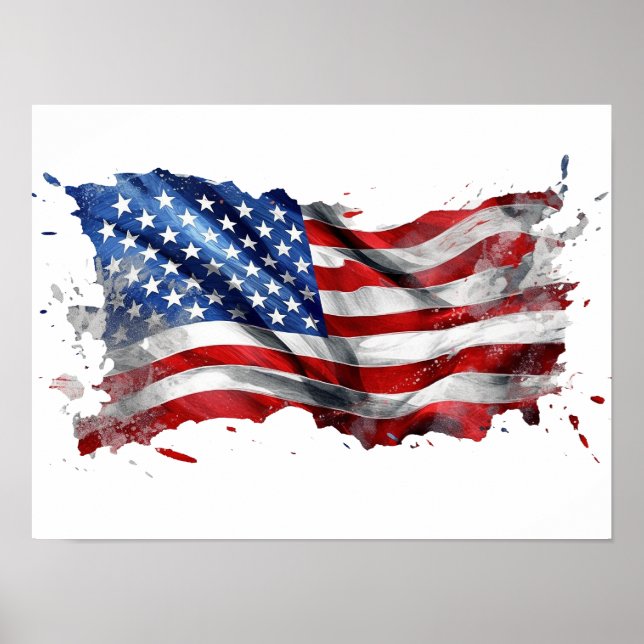 Den amerikanska flagga: en frihetssymbol poster (Framsidan)