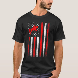 Den amerikanska Flagga Equestrian Flagga Mamma Fun T Shirt