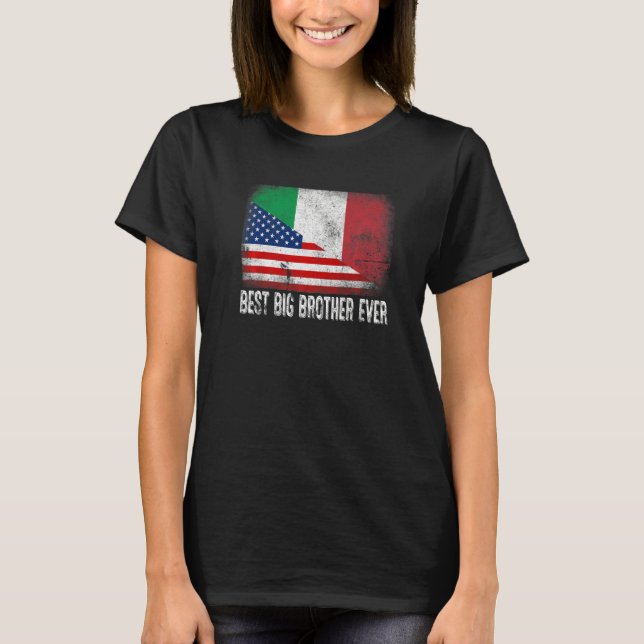 Den amerikanska Flagga Flagga & Italien Best Big B T Shirt (Framsida)