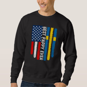 Den amerikanska Flagga Flagga & Sverige Best Pappy Lång Ärmad Tröja