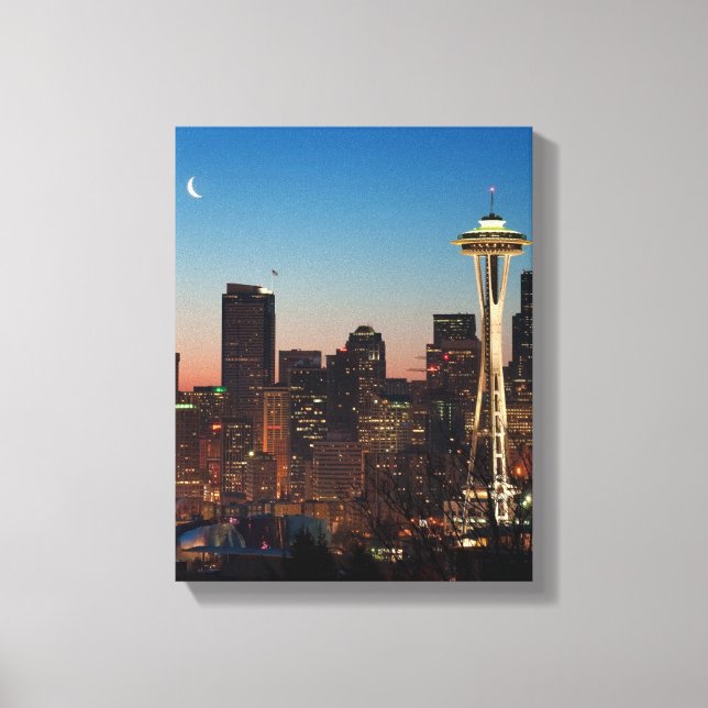 Den amerikanska flagga flyter mellan det stigning  canvastryck (Framsida)