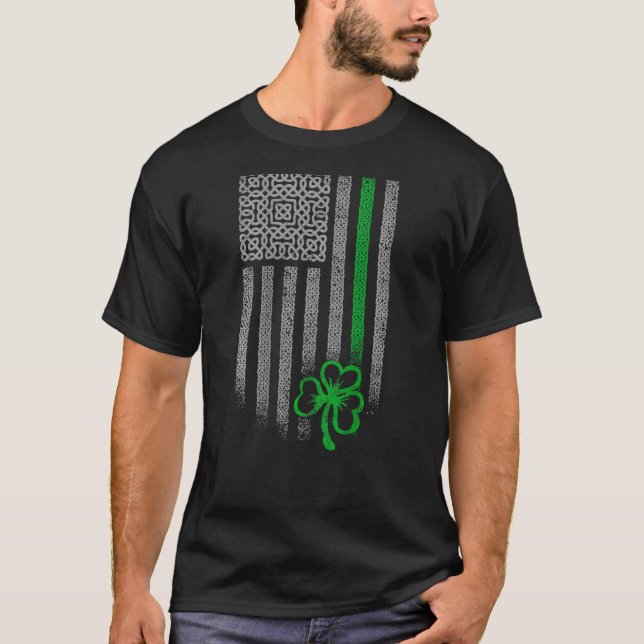 Den amerikanska Flagga Grunge St Patrick Day T Shirt (Framsida)