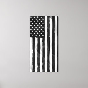 Den amerikanska Flagga i svartvitt Canvastryck