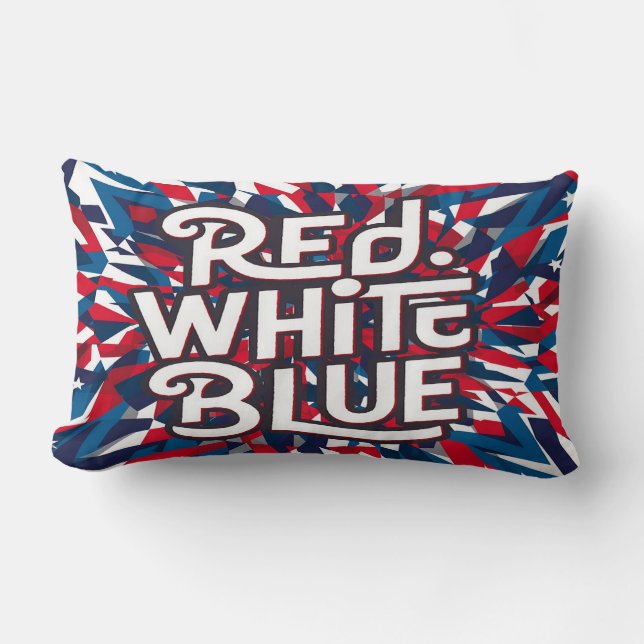 Den amerikanska Flagga lekande design Lumbarkudde (Framsida)