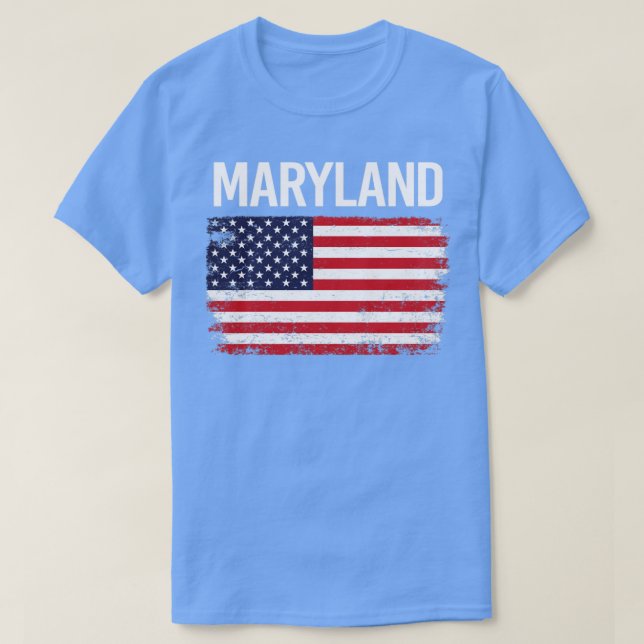 Den amerikanska Flagga Maryland T Shirt (Design framsida)
