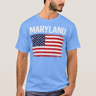 Den amerikanska Flagga Maryland T Shirt