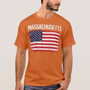 Den amerikanska Flagga Massachusetts T Shirt