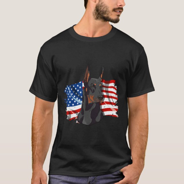 Den amerikanska Flagga med en stolt patriotisk Dob T Shirt (Framsida)