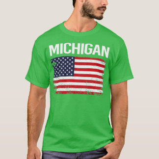Den amerikanska Flagga Michigan T Shirt
