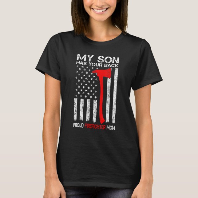 Den amerikanska Flagga Min son har din bakåtstolta T Shirt (Framsida)