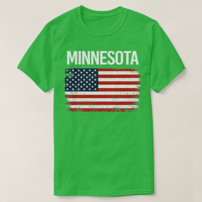 Den amerikanska Flagga Minnesota T Shirt (Design framsida)