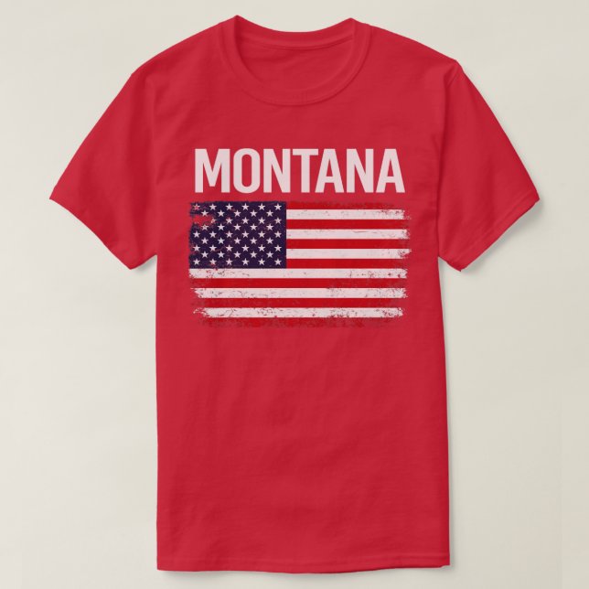 Den amerikanska Flagga Montana T Shirt (Design framsida)