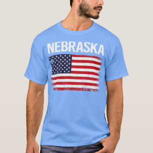 Den amerikanska Flagga Nebraska T Shirt