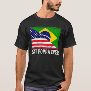 Den amerikanska Flagga och Brasiliens Flagga Best T Shirt