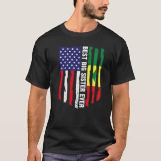 Den amerikanska Flagga och Senegal Flagga Best Big T Shirt