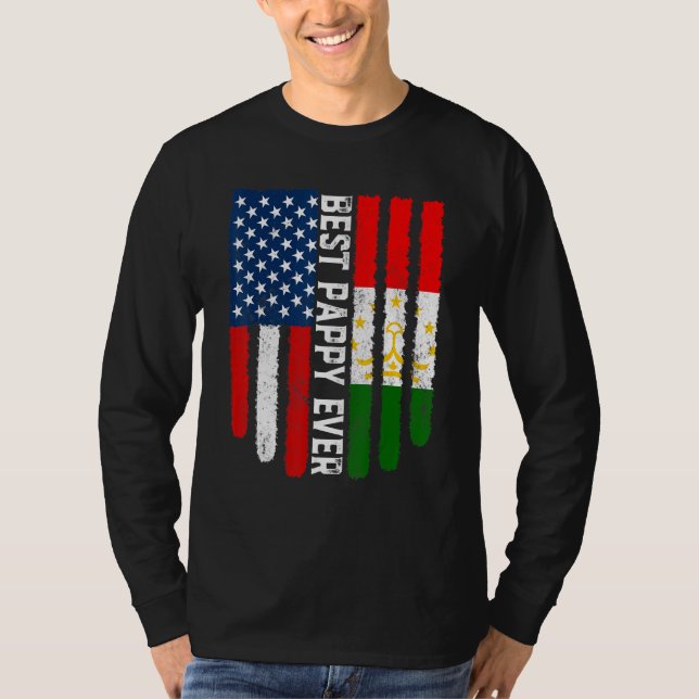 Den amerikanska Flagga och Tadzjikistans Flagga Be T Shirt (Framsida)