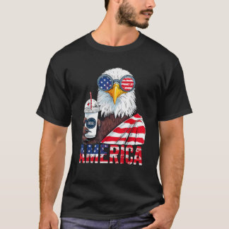 Den amerikanska Flagga Örn, fjortonde juli T Shirt