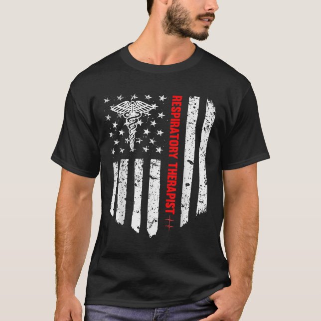 Den amerikanska Flagga Patriotic Medi T Shirt (Framsida)