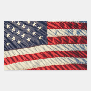 Den amerikanska Flagga Rektangulärt Klistermärke