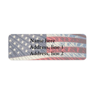 Den amerikanska Flagga Returadress Etikett