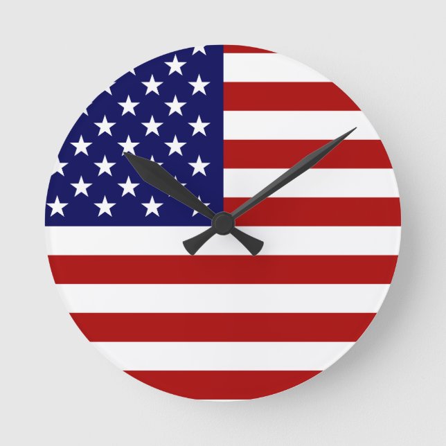 Den amerikanska Flagga Rund Klocka (Framsida)