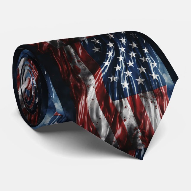 Den amerikanska Flagga, Stars och stripes Slips (Rullad)