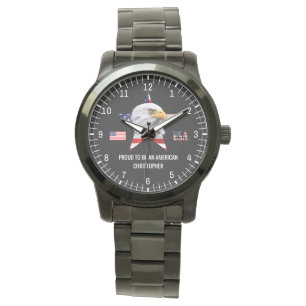 Den amerikanska Flagga, Stunning Eagle Patriotic Armbandsur