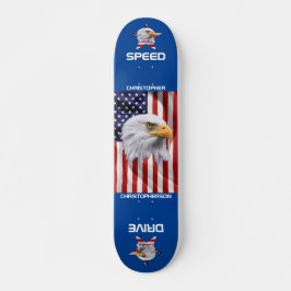 Den amerikanska Flagga, Stunning Eagle Patriotic Mini Skateboard Bräda 18,5 Cm