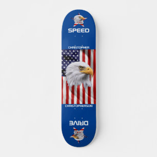 Den amerikanska Flagga, Stunning Eagle Patriotic Mini Skateboard Bräda 18,5 Cm