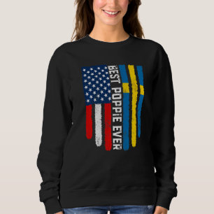 Den amerikanska Flagga & Sverige Flagga Best Poppi T Shirt