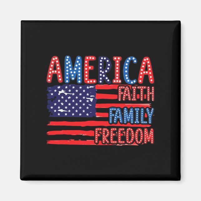 Den amerikanska Flagga trosfrihet 4 juli och 2011 Magnet (Framsidan)