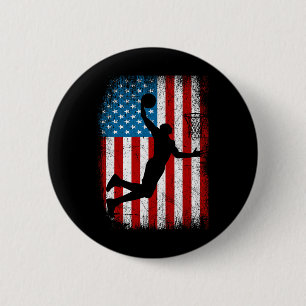 Den amerikanska Flagga Vintage Basketball 4:e av Knapp