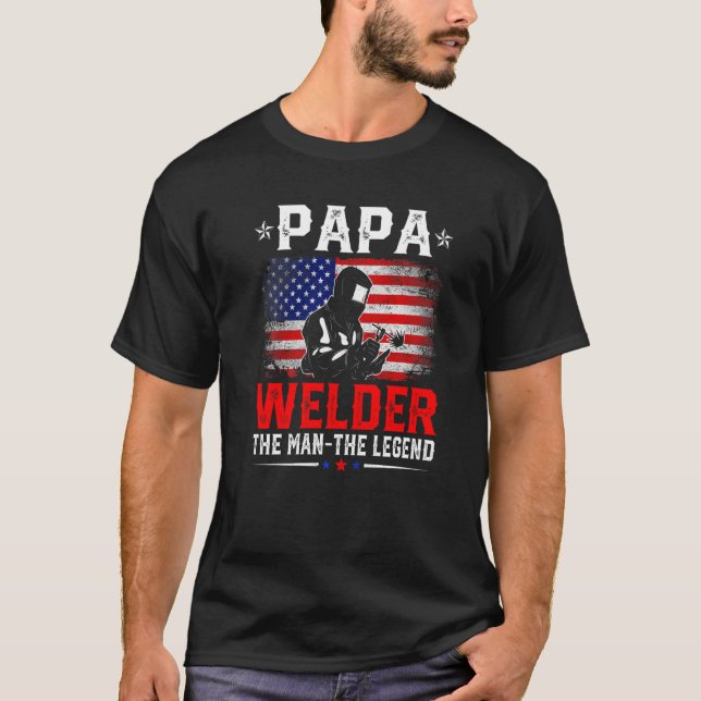 Den amerikanska Flagga Welder of the Legend Re T Shirt (Framsida)