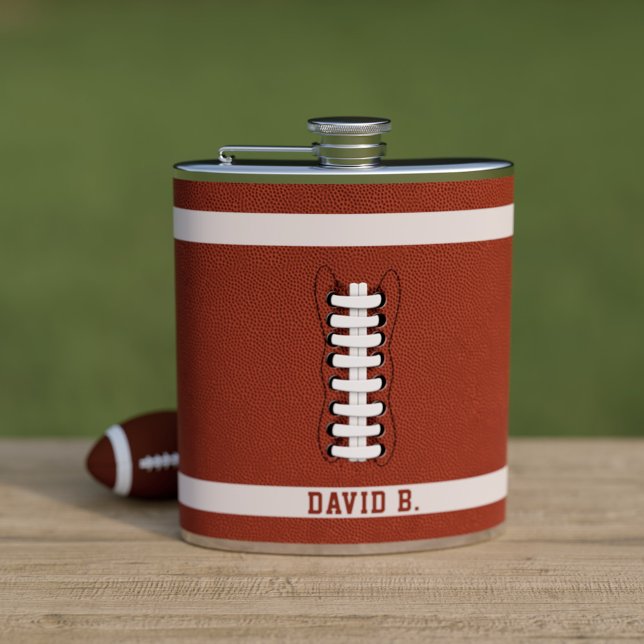 Den amerikanska flaggan Fläkt Namn Tailgate Party Fickplunta (A fun flask inspired by a football. Makes a great gift for your football mad dad)