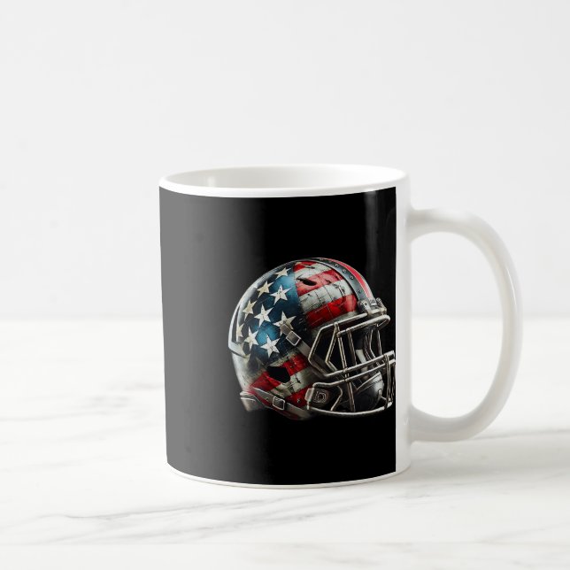 Den amerikanska fotbollens Helmet Patriotic US Fla Kaffemugg (Höger)