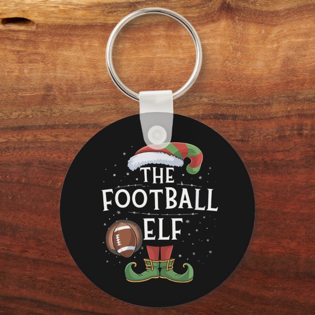 Den amerikanska fotbollsfamiljen Elf Matchar jul Nyckelring (Framsida)