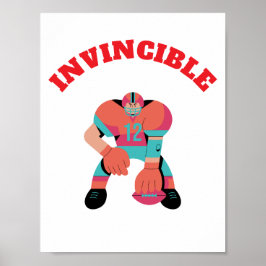 Den amerikanska fotbollsspelaren INVINCIBLE Wall a Poster