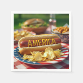 Den amerikanska Hettens Hund 4 juli Pappersservett