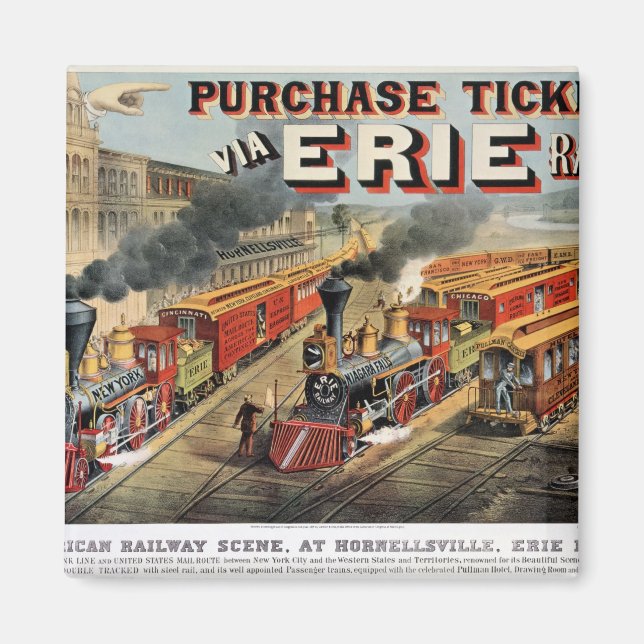 Den amerikanska järnvägsscenen i Hornellsville Magnet (Framsidan)