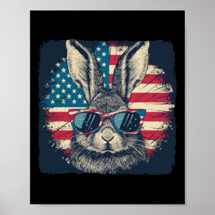 Den amerikanska kaninpatrioten 4:e juli Gift Älska Poster