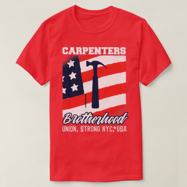 Den amerikanska karpenterunionen t shirt (Design framsida)