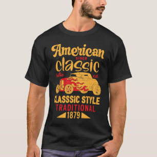 Den amerikanska klassiska Vintagen Retro Car Tävla T Shirt