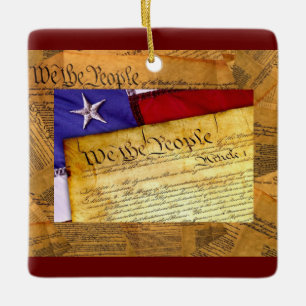 Den amerikanska konstitutionen - folket julgransprydnad keramik