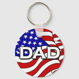Den amerikanska nyckelkedjan Flagga och Pappa Nyckelring