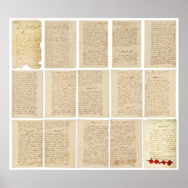 Den amerikanska Revolutionen 1783 Parisfördraget - Poster (Framsidan)